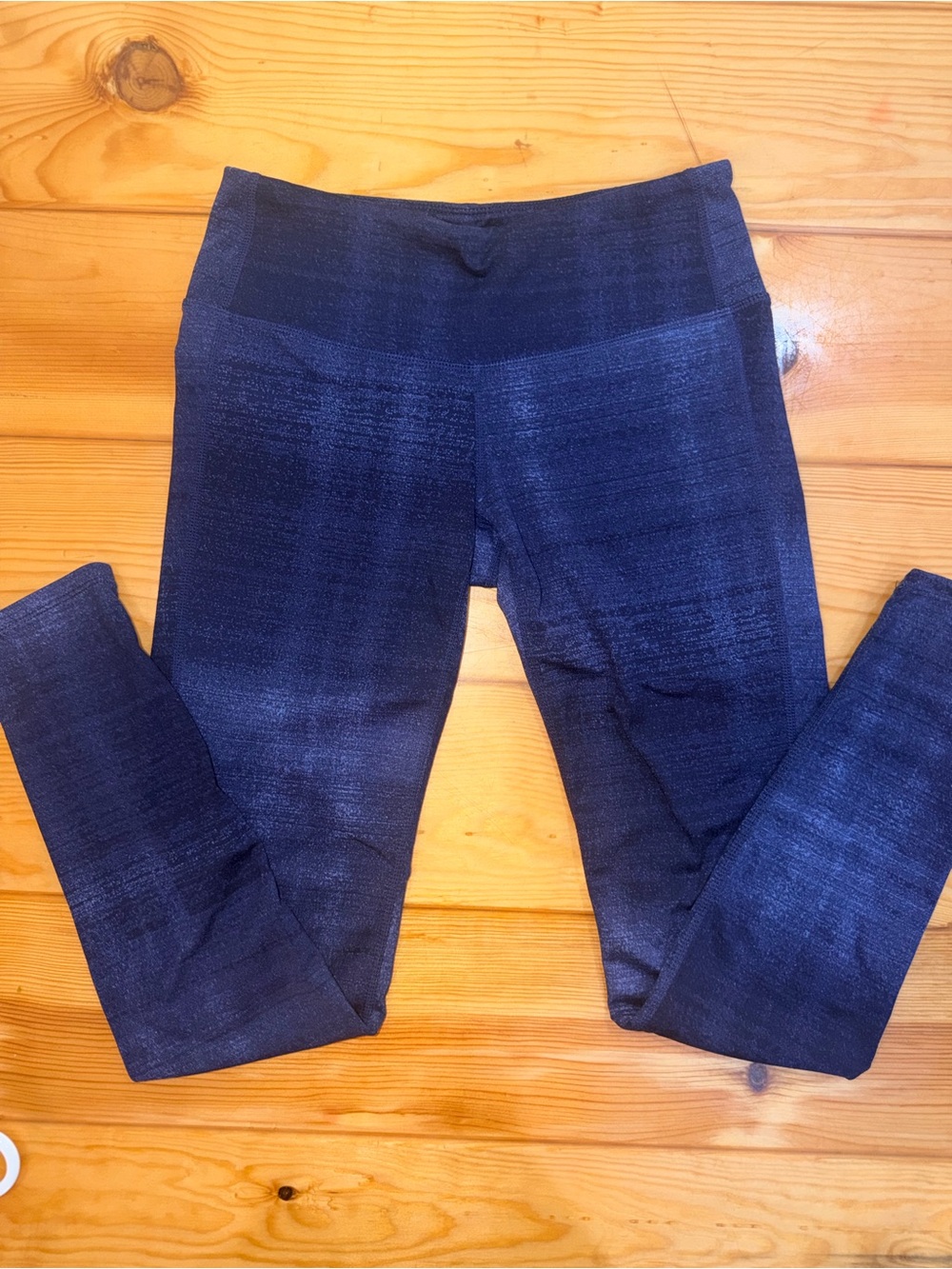 Athleta Women’s XS Navy Blue Heather High Rise Leggings Side Pockets Activewear